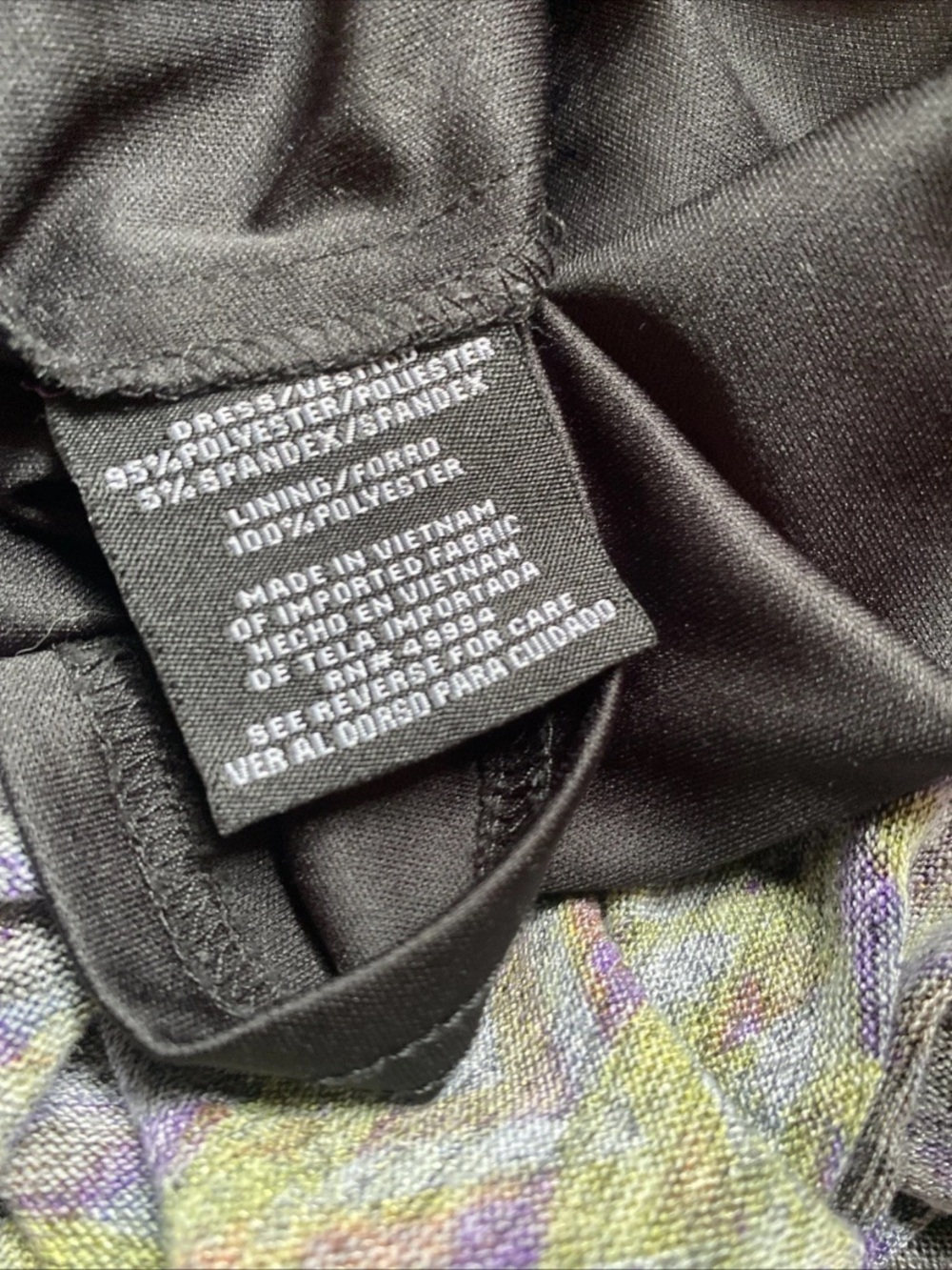 R&M Richards Olive, Purple and Black Patterned Long Sleeve Dress - Picture 7 of 9